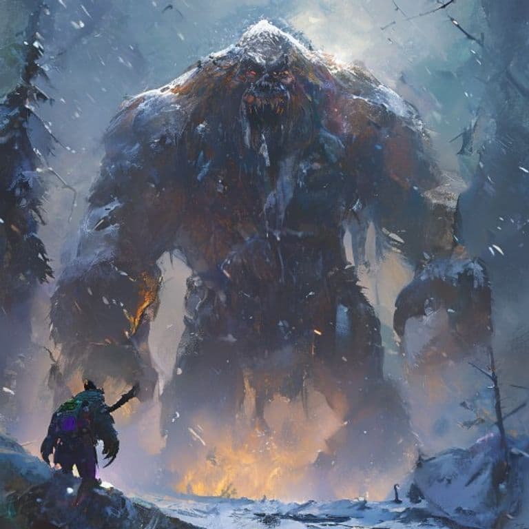Snow Giant — fantasy monster illustration