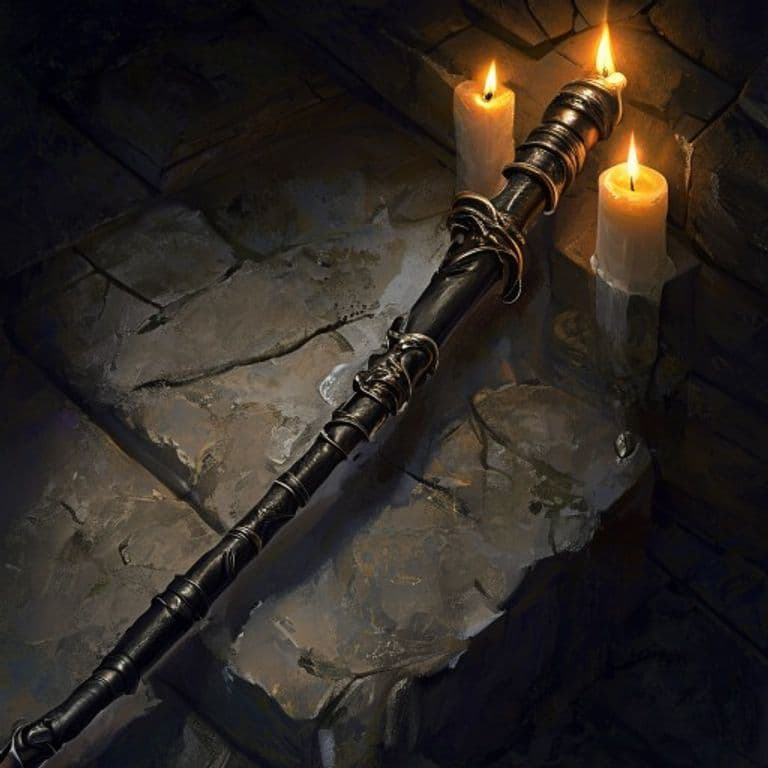 Rod of Warning — fantasy item illustration
