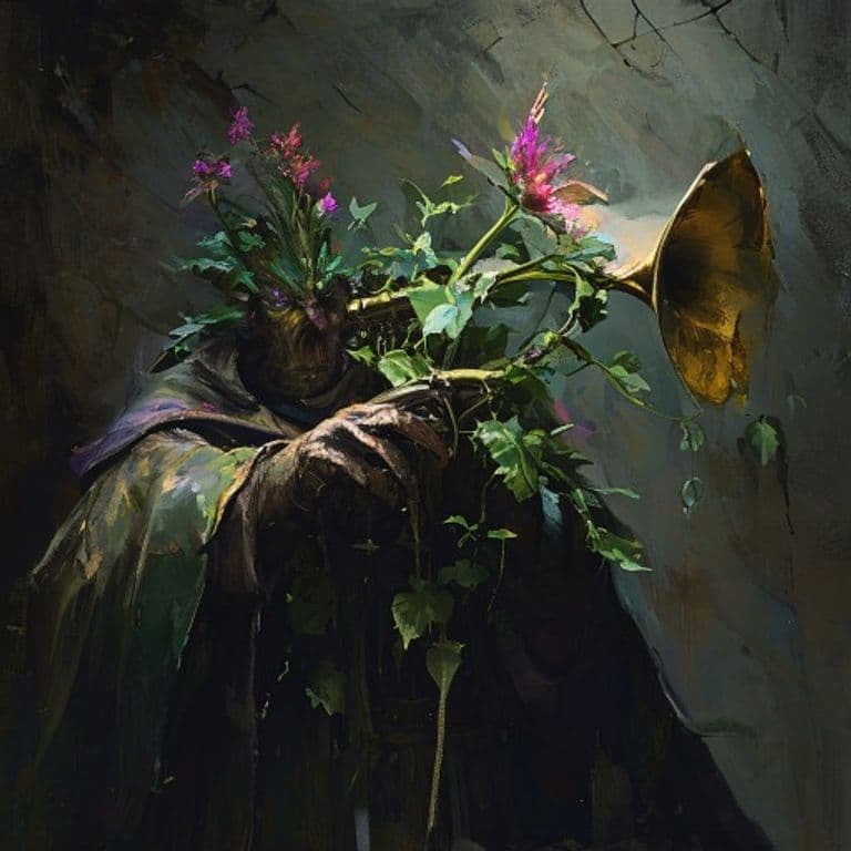 Warlock's Trumpetbloom — fantasy monster illustration