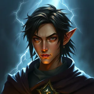 elf sorcerer, bust portrait, A stylized digital painting oh a Male el…
