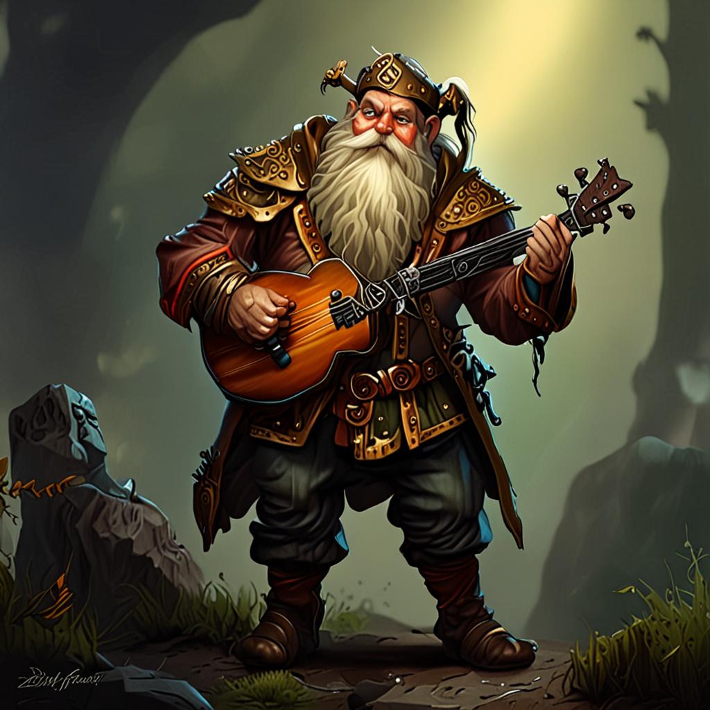 dwarf bard, full body shot