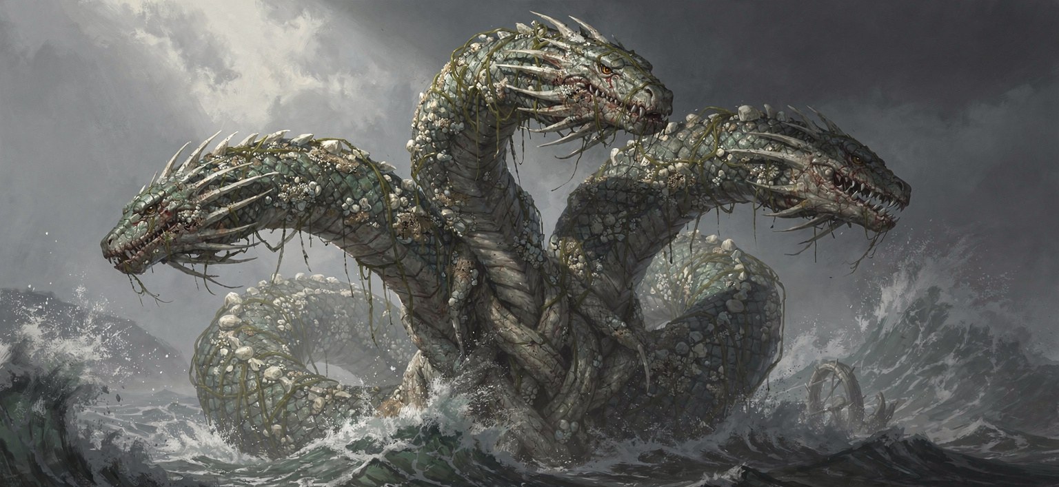 Brineknot Serpent — illustration by FTTHelper — FLUX.2 pro via fal.ai