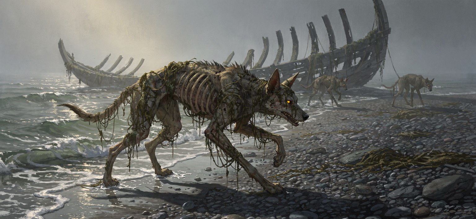 Strand Hound — illustration by FTTHelper — FLUX.2 pro via fal.ai
