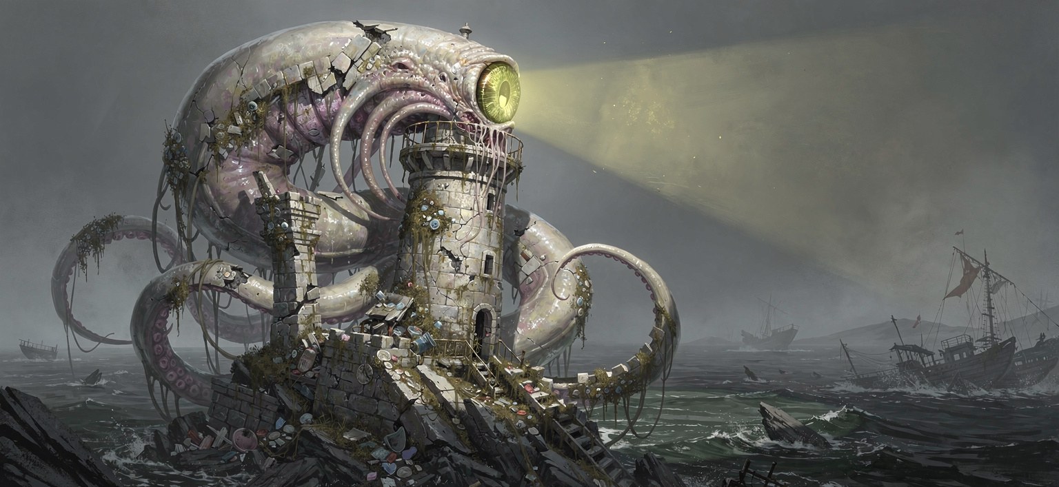 Tidewarden of the Old Lighthouse — illustration by FTTHelper — FLUX.2 pro via fal.ai