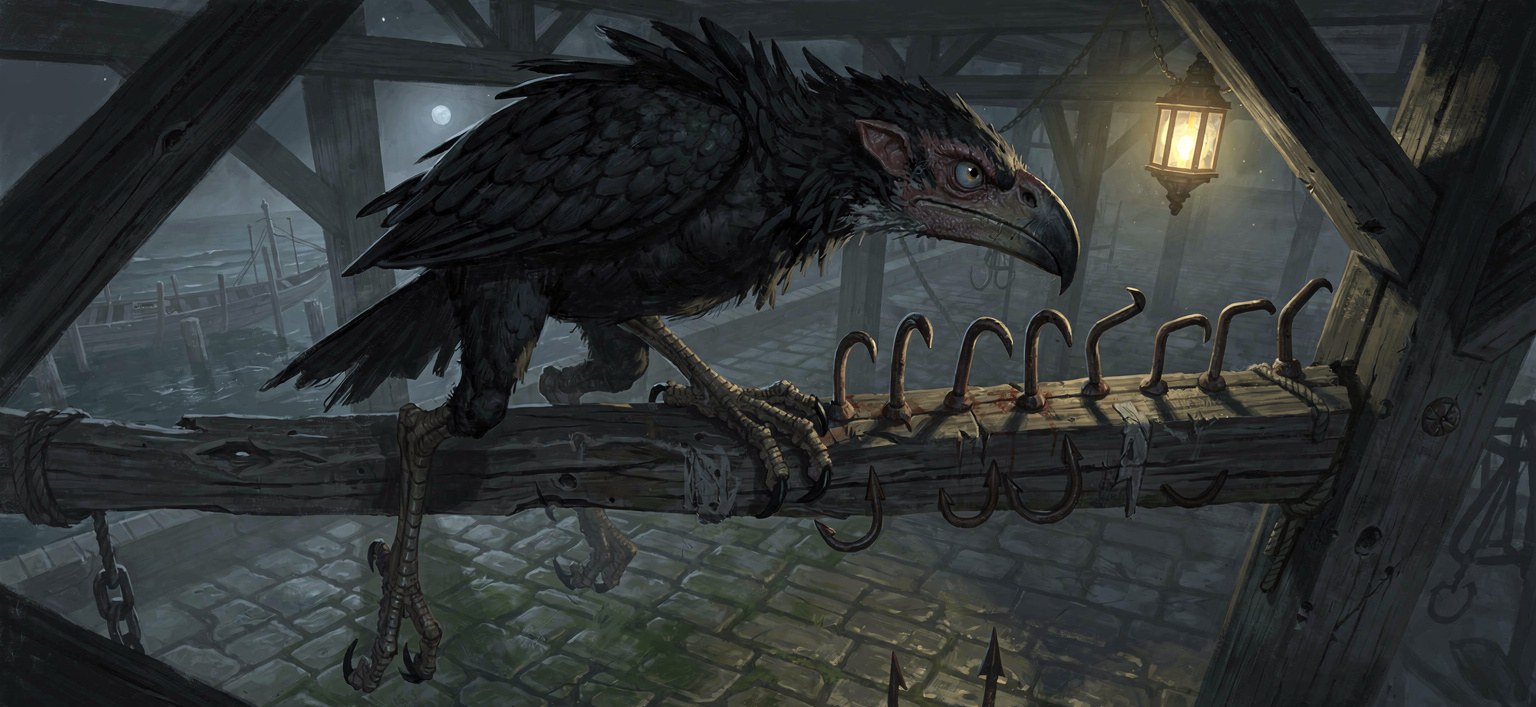 Wharf Shrike — illustration by FTTHelper — FLUX.2 pro via fal.ai